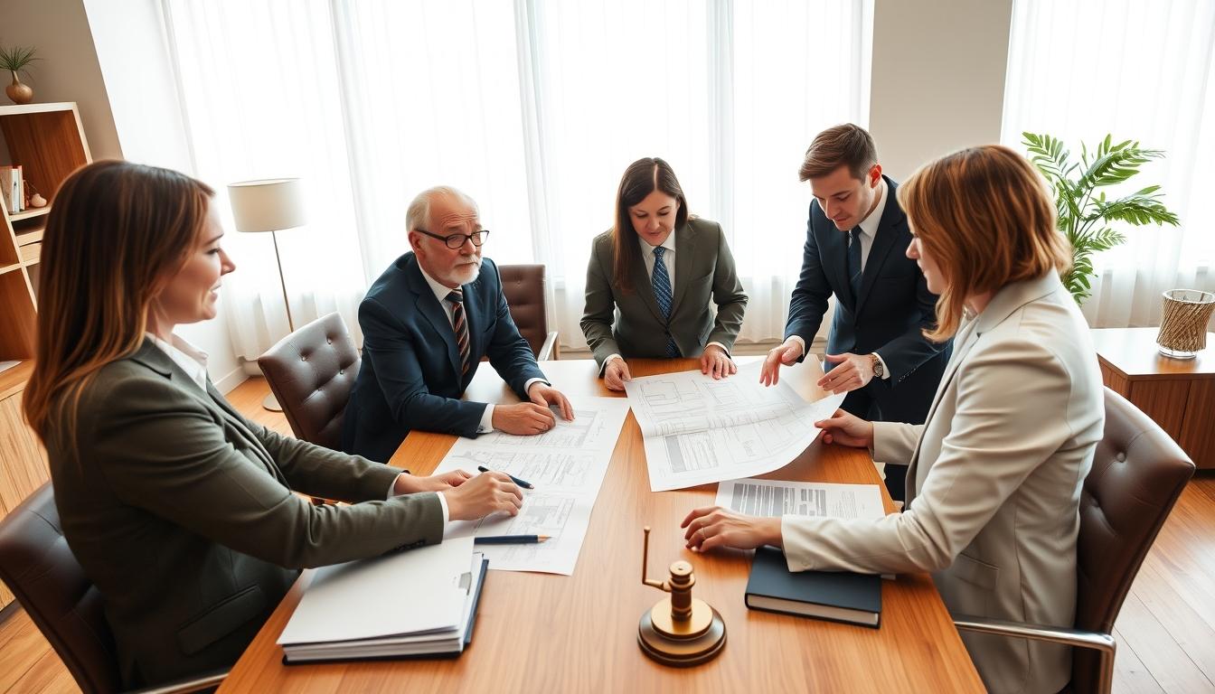 Family reviewing legal documents